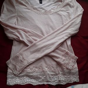 Light pink lace long sleeve
